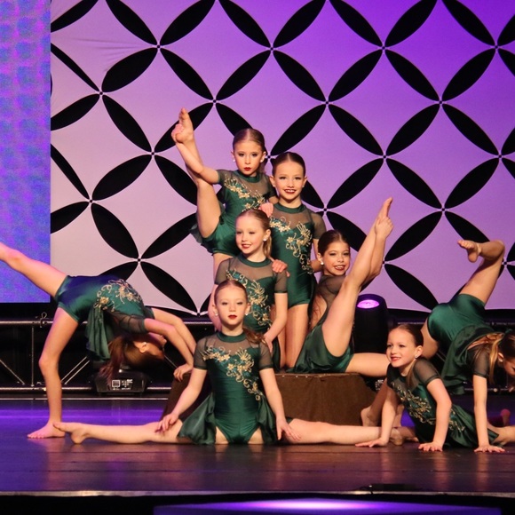 Custom Green One Piece Dance Costume - Picture 5 of 5